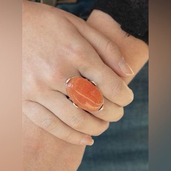 ❣️Large orange stone ring❣️* - Picture 2 of 3